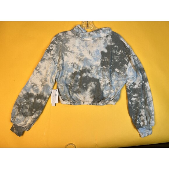 Abound Half Zip Cropped Sweatshirt Womens XS Blue Tie Dye Raglan Sleeve NWT - Picture 3 of 7
